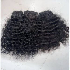 Paquet de trame bouclée naturelle beauté indienne style de vague de cheveux humains bruts non transformés indiens prix de gros - Product Image 1