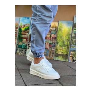 Chaussures décontractées tendance en toile blanche pour hommes Style lacé KB-036 - Product Image 2