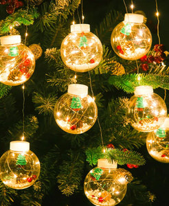 Adornos para el Hogar y el Dormitorio, Regalos de Navidad, Decoración Navideña 2025, Guirnalda de Luces LED de Navidad, Anillo de Bolas, Cortina - Product Image 2