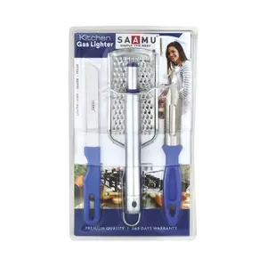 Kitchen Gas Lighter Set, 4 Piece Set 1pc Knife, 1pc Cheese Grater, 1pc Peeler, 1pc Gas Lighter Combo Products