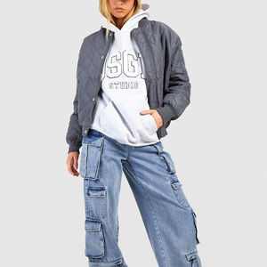 OEM Design Long Sleeve <b>Winter</b> <b>Warm</b> Adult Size <b>Women</b> Bomber <b>Jacket</b> Eco-Friendly Windproof Breathable Custom Made Polyester/Nylon - Product Image 3