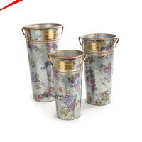 Floreros de metal de diseño de lujo para decoración de bodas Maceta con acabado de alta gama