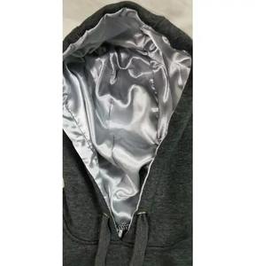 Sweat à capuche doublé en satin personnalisé Poche kangourou Pull polaire fendu Sweatshirts à capuche et sweatshirts pour hommes - Product Image 4