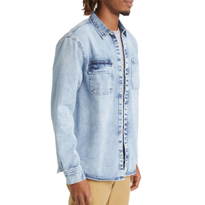 Vestes en jean unies de base personnalisées pour hommes en vente Personnalisation Conception propre Veste en jean à poches multiples pour hommes - Product Image 3