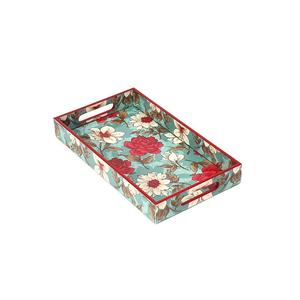 Plateau imprimé en bois avec poignées pour un service facile Plateau en bois imprimé avec conception de motif artistique - Product Image 2