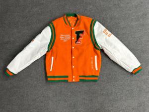 Veste universitaire décontractée unisexe FAMU personnalisée pour l'hiver, 100% coton molletonné, patch en chenille brodé, respirante, doublure en polyester à col en V - Product Image 2