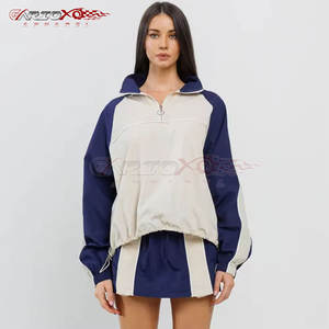 ชุดกางเกงขาสั้นกันลมสำหรับผู้หญิงชุดกางเกงขาสั้นกันลมแบบยืดหยุ่นมีชายเสื้อและสายรัดเอวชุดกางเกงขาสั้นกันลมใส่สบาย - Product Image 3