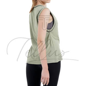 Camiseta sin Mangas de Punto para Mujer, de Primera Calidad, Ajuste Holgado, Ecológica, de Secado Rápido, con Logotipo Frontal, Ropa Deportiva para Gimnasio - Product Image 6