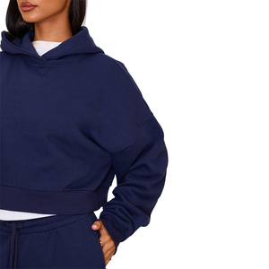 Ensembles de jogging à capuche en molleton bleu unisexe avec logos personnalisables survêtements décontractés de haute qualité pour hommes femmes grande taille imprimé - Product Image 5