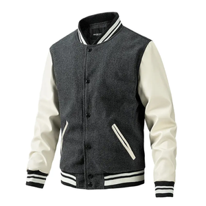 Chaqueta universitaria de diseñador para hombre personalizada para deportes de primavera Otoño, ropa de calle de gran tamaño con letras teñidas lisas de un solo pecho - Product Image 4
