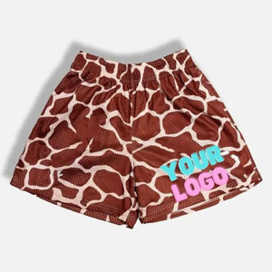 Venta al por mayor de pantalones cortos de malla con estampado gráfico Active Gym Streetwear sublimación pantalones cortos de malla de doble capa - Product Image 1