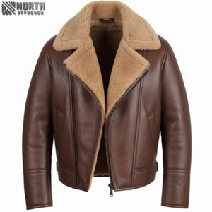 Nouveau blouson bombardier en cuir pour hommes style bombardier avec manches et col côtelés pour veste bombardier à coupe élégante personnalisée - Product Image 1