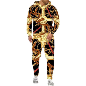 Chándales deportivos sublimados completos de tendencia superior para hombre, conjuntos de chándal de algodón y poliéster transpirable fabricados por OEM impresos - Product Image 6