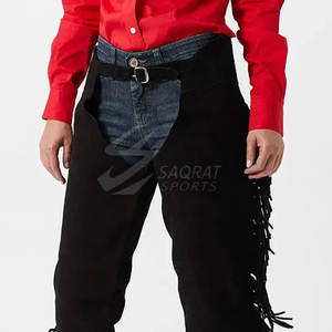 Dernière conception de chaps en cuir de haute qualité pour hommes utilisation en extérieur respirant en gros lavé chaps en cuir pour hommes - Product Image 5