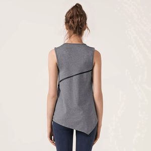 เสื้อกล้ามสแปนเด็กซ์ผู้หญิงแบบเรียบหรู ไม่มีแขน สไตล์ลำลองทันสมัยสำหรับฤดูร้อน ราคาขายส่ง พร้อมบริการผลิตแบบ OEM จากโรงงาน - Product Image 4