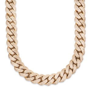 Cadena de eslabones cubanos de diamante cultivado en laboratorio moderno en oro amarillo sólido de 10K, collar helado en negrita para hombres, joyería de estilo Hip Hop - Product Image 1