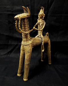 Escultura Dokra, un elefante jali de latón con orejas grandes, una pieza de arte decorativo tribal, disponible a precios de mayorista. - Product Image 6