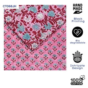 Rideaux imprimés en blocs de main Jaipuri doux et respirants œillets personnalisables motif anti-poussière de Style classique pour les hôtels de café à domicile - Product Image 2