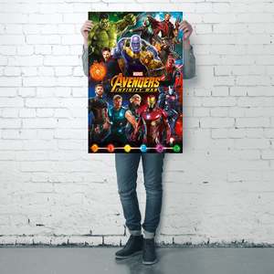 Póster en lienzo de Avengers Infinity War con diseño moderno que muestra a los héroes - Product Image 3