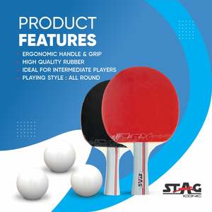 Icónico Set de Tenis de Mesa Victor de Stag, Hecho de Madera, Goma y Fibra de Carbono para Entusiastas del Deporte - Product Image 5