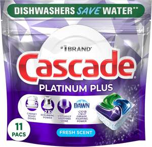 Cápsulas de detergente para lavavajillas Cascade Platinum ActionPacs, aroma fresco, paquete de 11 - Product Image 4
