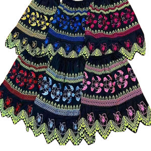 Elegante plisado estilo Vintage cintura Natural de talla grande verano 100% algodón ecológico Patchwork Hawaii polinesio diseño Floral - Product Image 3