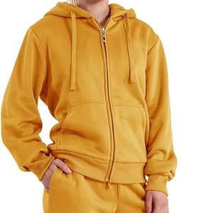 2025 arrivée Premium qualité femmes Logo personnalisé fermeture éclair survêtement motif solide Streetwear un ensemble couleur personnalisée conception d'hiver - Product Image 1