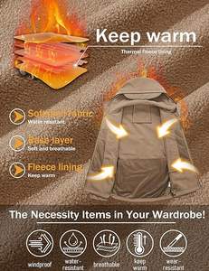 Veste d'hiver tactique doublée en polaire respirante pour hommes, manteau souple à 7 poches pour l'eau, moto, vêtements de course automobile - Product Image 4