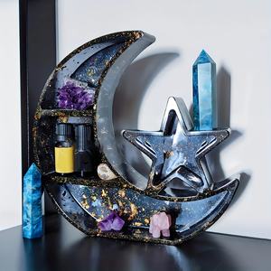 Bandeja de resina para accesorios de lujo para el hogar, bandeja de resina con diseño de efecto mármol, bandeja de resina transparente - Product Image 2