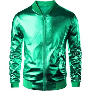 Veste universitaire dorée pour homme Veste métallique surdimensionnée coupe-vent 70's Disco Bomber Jackets Christmas Party - Product Image 5