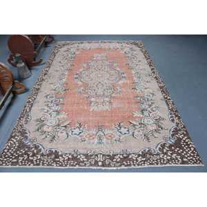 Tapis turc, grand tapis de 6x9,4 pieds, tapis marocain rouge - Product Image 1