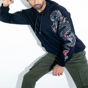 Qualité supérieure 500 GSM pull à capuche surdimensionné pour hommes épaule tombante avec logo personnalisé conception impression bouffée de poids élevé pour l'hiver - Product Image 6