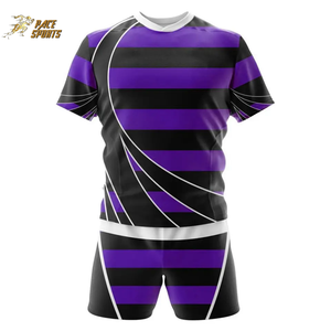 New Style Latest Design High Quality Thick Sublimated Hot Sale Breathable Plus Size Custom Rugby Shirt with Shorts Uniform Set - Product Image 5