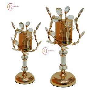 Bougeoir de foudre de décoration de table de haute qualité Ensemble de 2 pots de bougie à motif au look unique à vendre - Product Image 1