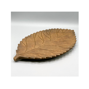 Venta al por mayor de platos de fruta de hoja de madera vajilla de madera maciza de Acacia plato de cena vajilla al por mayor - Product Image 1