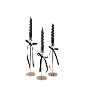 Poudre noire enduite Antique en détresse décoratif fer pilier bougeoir Art Design bougeoir pour la décoration intérieure - Product Image 4