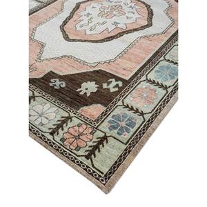 Alfombra de Lana Anudada a Mano Estilo Kilim Color Marfil con Medallón, Rectangular, para Pasillo o Sala de Estar, Modelo AKWL-1267, para Decoración del Hogar - Product Image 2