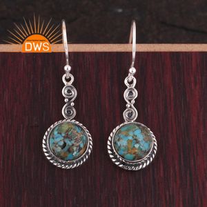 Vente chaude en argent sterling naturel Boulder Turquoise pierres précieuses boucle d'oreille fabricant de bijoux personnalisés - Product Image 2