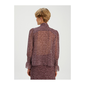 Blusa Elegante y Moderna para Mujer con Cuello de Chifón Estampado, Estilo Turco - Product Image 2