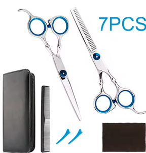 ชุดกรรไกรตัดผมแบบมืออาชีพพร้อมกรรไกรขนาดเล็กชุดแต่งผมสีดำสำหรับช่างตัดผมร้านเสริมสวยและที่บ้าน - Product Image 6