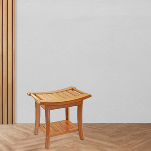 Prix de gros Chaise tabouret de bain en bambou avec étagère Organisateur de rangement pour salle de bain baignoire spa en bois imperméable - Product Image 5