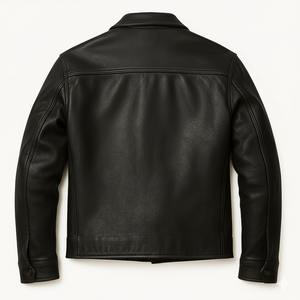 Blouson aviateur en cuir sur mesure en gros blouson de course rétro rouge noir blanc pour hommes - Product Image 2