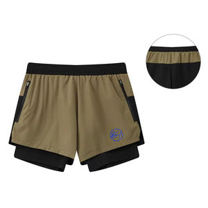 Shorts de course légers en nylon avec impression personnalisée de votre logo – Shorts d'été parfaits et vibrants doublés en mesh pour hommes - Product Image 1