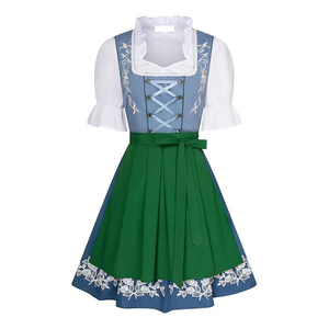 Haute qualité traditionnel allemand dentelle robe tenue adultes femmes filles Oktoberfest Cosplay Costume Halloween fantaisie costumes jupes - Product Image 1