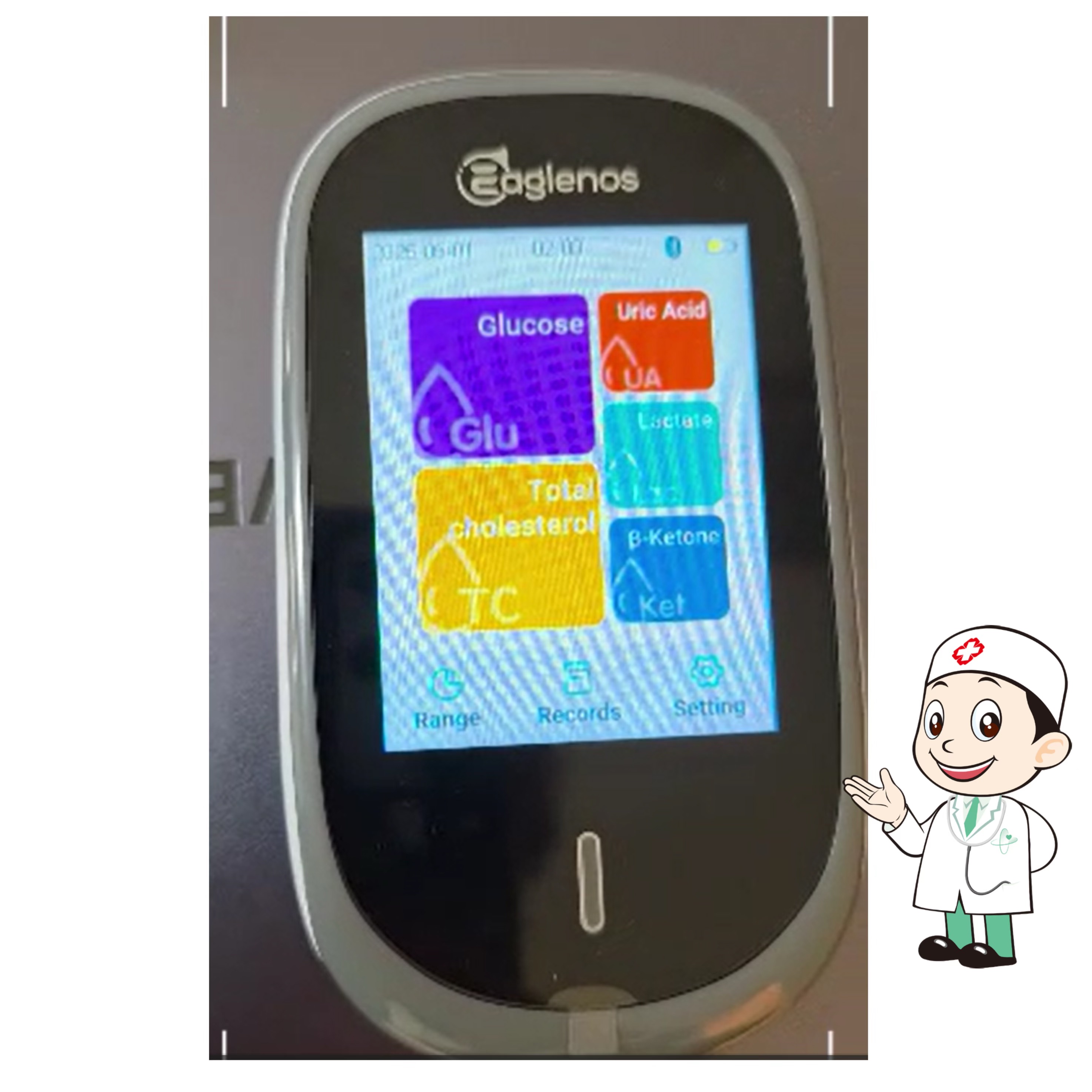 Chinese Medicine 7-in-1 Multifunctional Monitoring Meter for Glucose Acid Cholesterol Hematocrit for Metabolic Disease