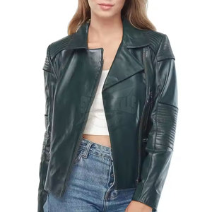 Wholesale Women's Leather <b>Jacket</b> <b>Plus</b> <b>Size</b> Knitted Breathable Eco-Friendly <b>Waterproof</b> Lightweight - Product Image 4