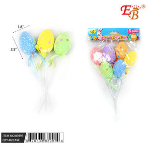 Œufs de Pâques en mousse E&B, lot de 6, décorations réutilisables pour usage intérieur, fournitures pour fête de Pâques - Product Image 1