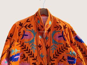 Bohemian Cotton Embroidered Coat Women's Plus Size Mandarin Collar Floral Pattern Full Sleeve Autumn Outerwear - Product Image 3