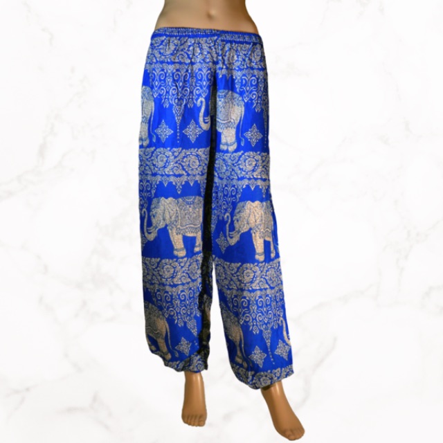 Celana Yoga Wanita, Celana Yoga Wanita Celah Tinggi, Longgar, Bohemian, Flowy Gypsy, Kostum Hippie, Loungewear, Celana Olahraga, Celana Harem