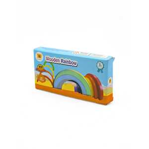 Montessori-Inspired <b>Wooden</b> <b>Rainbow</b> Stacking Toy Educational Sorting Nesting & Stacking Play - Product Image 4